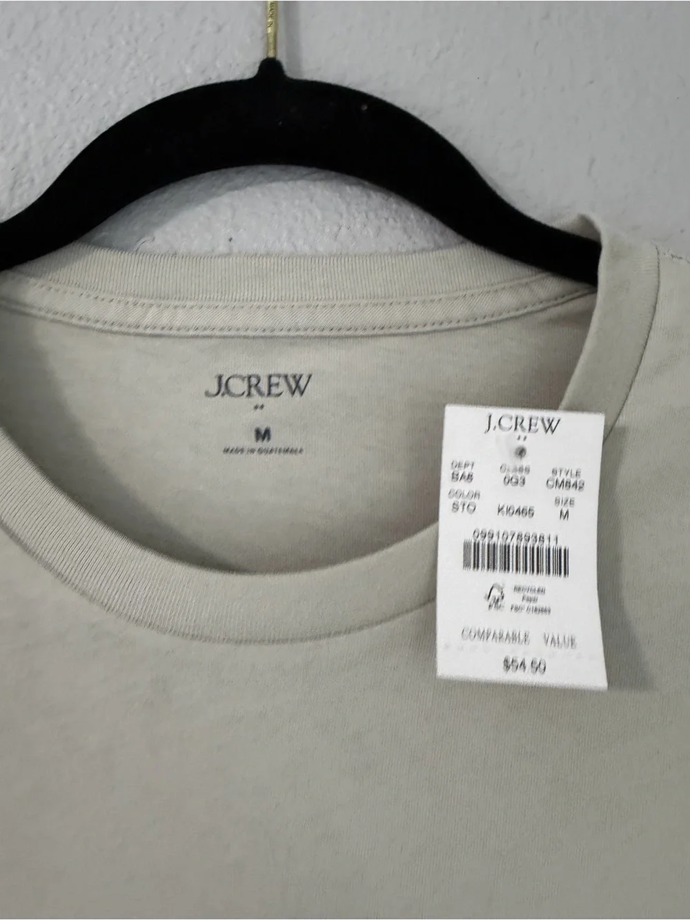 New with Tags J.Crew Nature Graphic T-Shirt - Size Medium - Beige/Cream
